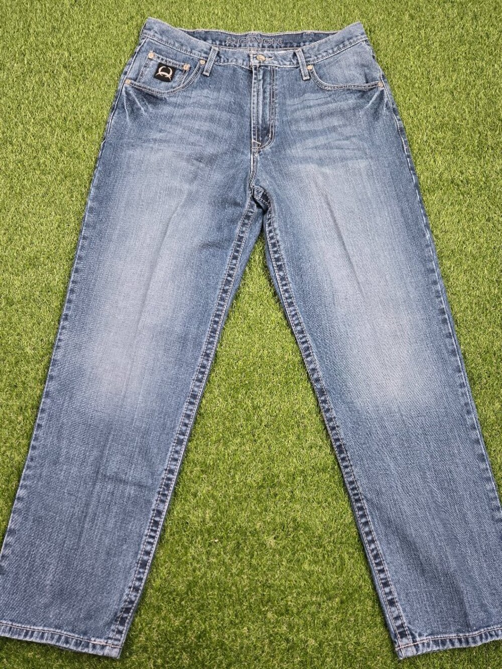 Cinch Black Label 2.0 Jeans Mens 35x32 Loose Fit Tapered Stonewash Cowboy Rodeo